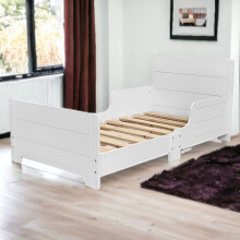 (White) Classic Wooden Kids Bed Safety Side Guard Rail