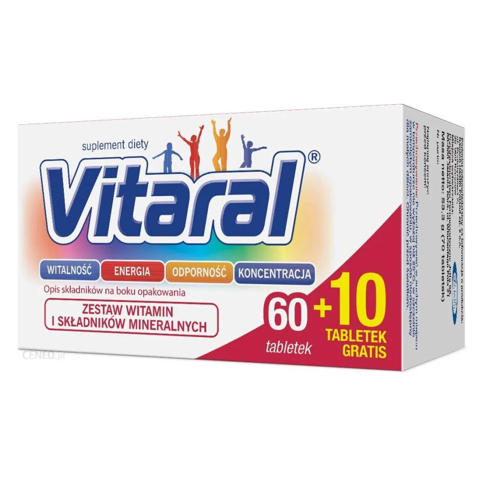 Vitaral zestaw witamin i mineralow 70 tab supplement vitamin & mineral deficiencies