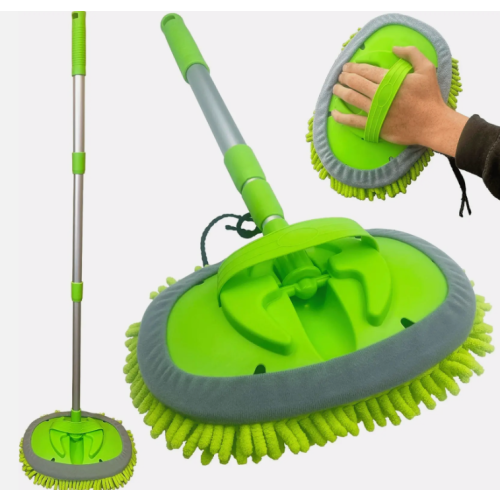Car Wash Mop Head Microfibre Telescopic Cleaning Brush Long Handle
