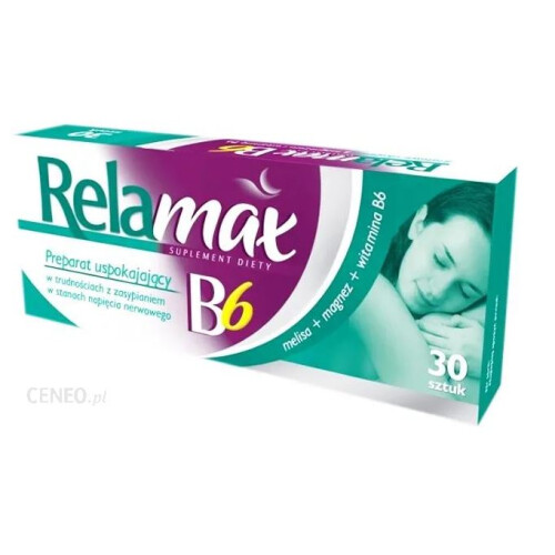 Relamax B6 30 szt stress anxiety sleep problems concentration disorders supplement