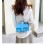 (Light Blue) Women's Handbag PU leather shoulder bag 4