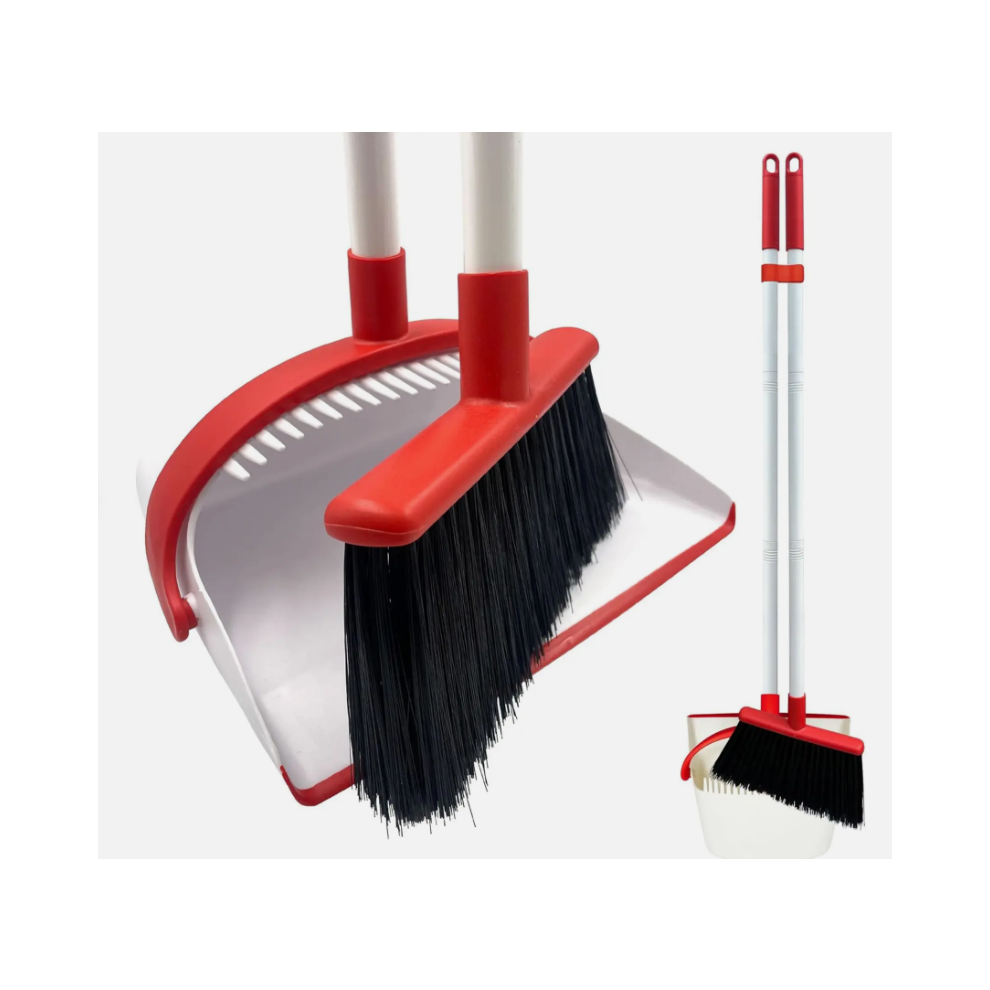 Long Handled Dustpan and Brush Set Broom Sweeper Strong Metal Handle