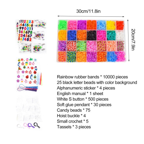 Luxury 10000 Rubber Loom Bands Kit with Accessories 2