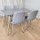 Dining Table Set of 4 Wooden Grey Table with 4 Grey Gem Chairs 1