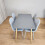 Dining Table Set of 4 Wooden Grey Table with 4 Grey Gem Chairs 2