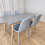 Dining Table Set of 4 Wooden Grey Table with 4 Grey Gem Chairs 3