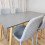 Dining Table Set of 4 Wooden Grey Table with 4 Grey Gem Chairs 4