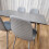 Dining Table Set of 4 Wooden Grey Table with 4 Grey Gem Chairs 5
