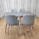 Dining Table Set of 4 Wooden Grey Table with 4 Grey Gem Chairs 7