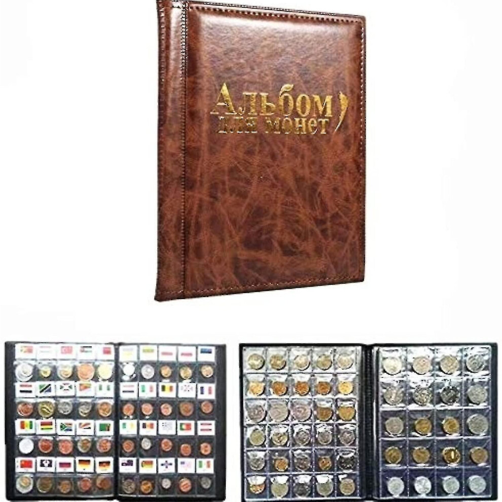 100 Pages Coin Album Coin Collectors 250 Pockets For Coin Storage Coin Collection Book
