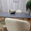 Wooden Rectangle Dining Table Set Grey Table with 4 Cream Gem  Chairs 5