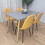 Wooden Rectangle Dining Table Set Grey Table with 4 Mustard Gem Chairs 1