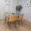 Wooden Rectangle Dining Table Set Grey Table with 4 Mustard Gem Chairs 2