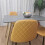 Wooden Rectangle Dining Table Set Grey Table with 4 Mustard Gem Chairs 4