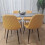 Wooden Rectangle Dining Table Set Grey Table with 4 Mustard Gem Chairs 5