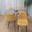Wooden Rectangle Dining Table Set Grey Table with 4 Mustard Gem Chairs 8