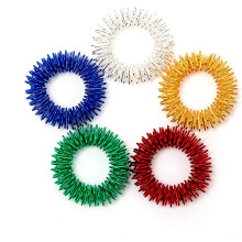 Pack Of 5 Spiky Sensory Finger Acupressure Massage Rings, Silent Grand Fidget Sensory Toy