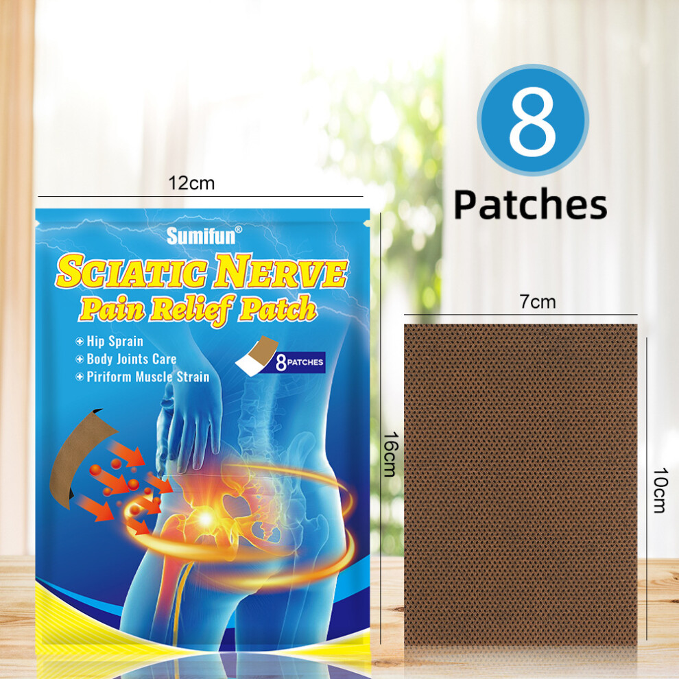 Flemye (8 Pieces) Sciatic Nerve Pain Relief Patch For Hip And Hip Discomfort In People Who Sit For Long Periods Of Time