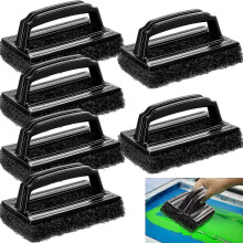 6 Pcs Screen Printing Scrub Pad With Black Handle Screen Print Ink Scrub Brush Chemical Resistant