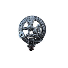 MacPherson Clan Crest Pewter Cap Badge Brooch - For Glengarry or Balmoral Hats, Also Suitable for Ladies' Sashes or Men's Plaids; 4 x 6.5 x 0.5 cm