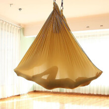 (Gold) Flying Swing Aerial Yoga Hammock Silk Fabric Sports Nylon Inversion Pilates Antigravity Yoga Trapeze Sensory Swing Ultra Strong Antigravity Ucz