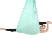 (Green) Flying Swing Aerial Yoga Hammock Silk Fabric Sports Nylon Inversion Pilates Antigravity Yoga Trapeze Sensory Swing Ultra Strong Antigravity Ucz