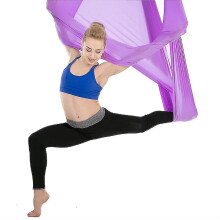 (Light Purple) Flying Swing Aerial Yoga Hammock Silk Fabric Sports Nylon Inversion Pilates Antigravity Yoga Trapeze Sensory Swing Ultra Strong Antigravity Ucz