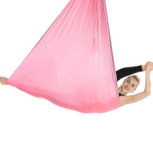 (Light Pink) Flying Swing Aerial Yoga Hammock Silk Fabric Sports Nylon Inversion Pilates Antigravity Yoga Trapeze Sensory Swing Ultra Strong Antigravity Ucz
