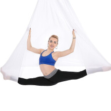 (White) Flying Swing Aerial Yoga Hammock Silk Fabric Sports Nylon Inversion Pilates Antigravity Yoga Trapeze Sensory Swing Ultra Strong Antigravity Ucz