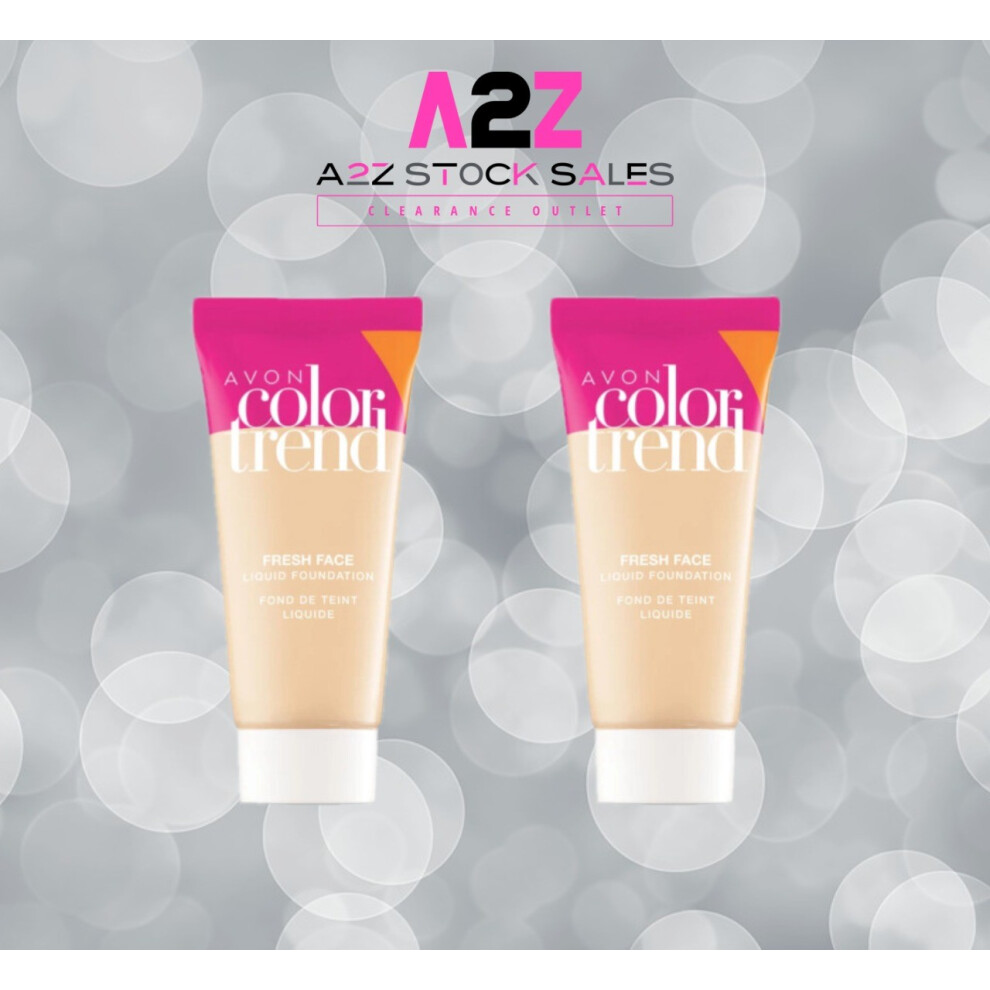 2x Avon Color Trend Fresh Face Liquid Foundation SPF 15 Natural