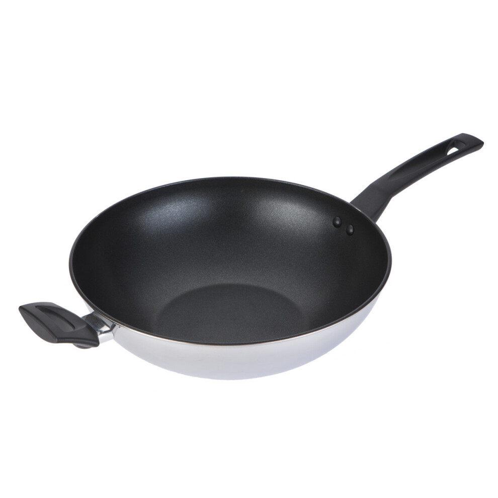 Prestige Stir Fry Pan Stainless Steel Dimpled Surface Non Stick Cookware - 30 cm