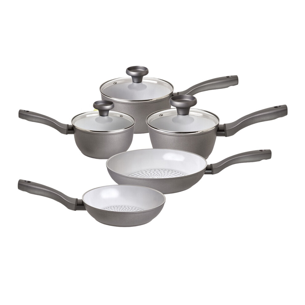Prestige Pan Set with Glass Lids Dishwasher Safe Kitchen Cookware - Pack of 5