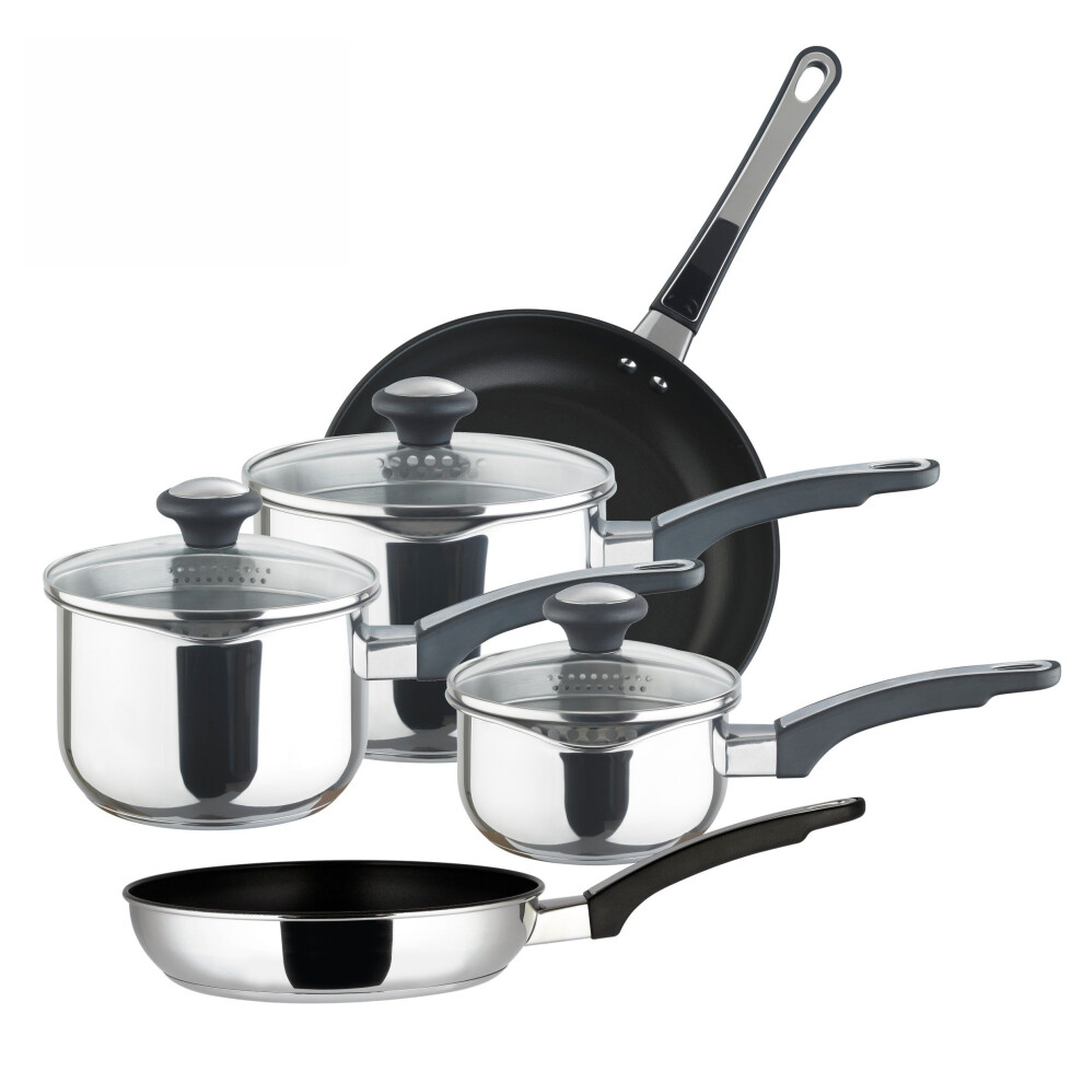 Prestige Everyday Pots and Pans Set Non Stick Cookware Straining Pan - Pack of 5