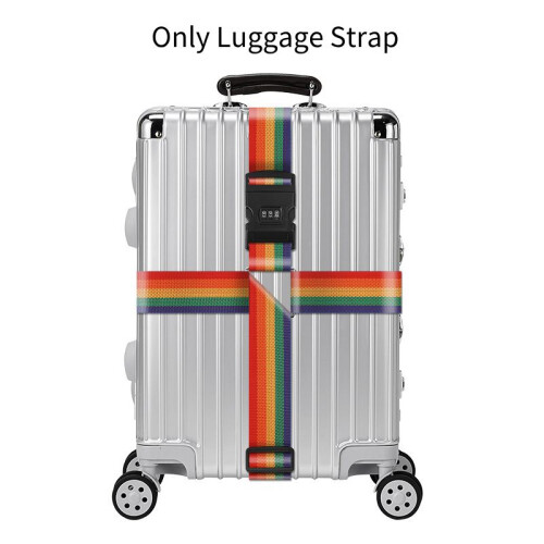 Cross Rainbow Locked Personalised Luggage Strap Safety Travel Suitcase Belt Baggage Straps With Lock on OnBuy