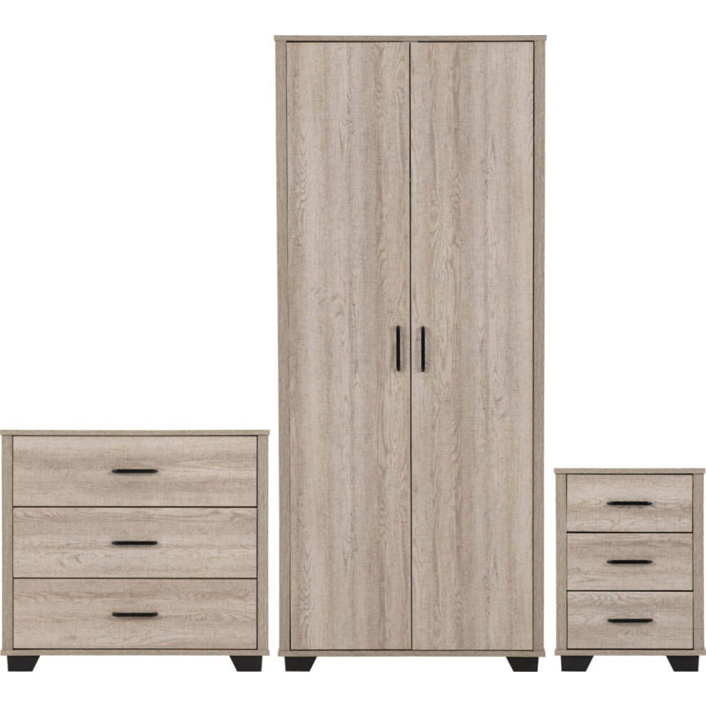 Oliver Trio Bedroom Set Light Oak Effect 3 Items