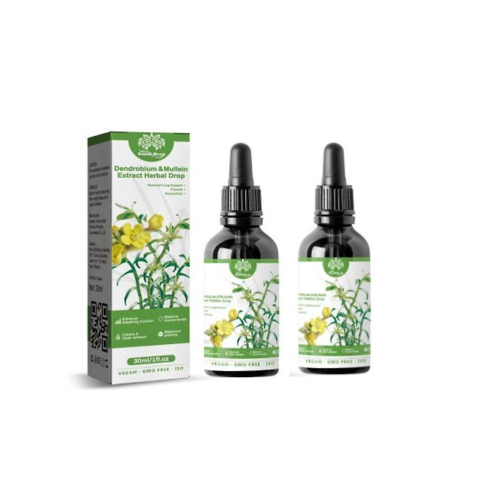 2 Pcs Herbal Lung Health Essence Dendrobium Mullein Extract Powerful Lung Cleanse 30ml