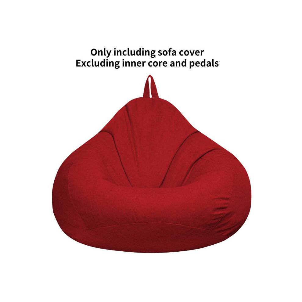 (Red, 100*120cm) Large Bean Bag Chairs Cover Adults Teens Kids Couch Sofa Cover Lazy Lounger