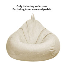 (Beige, 100*120cm) Large Bean Bag Chairs Cover Adults Teens Kids Couch Sofa Cover Lazy Lounger