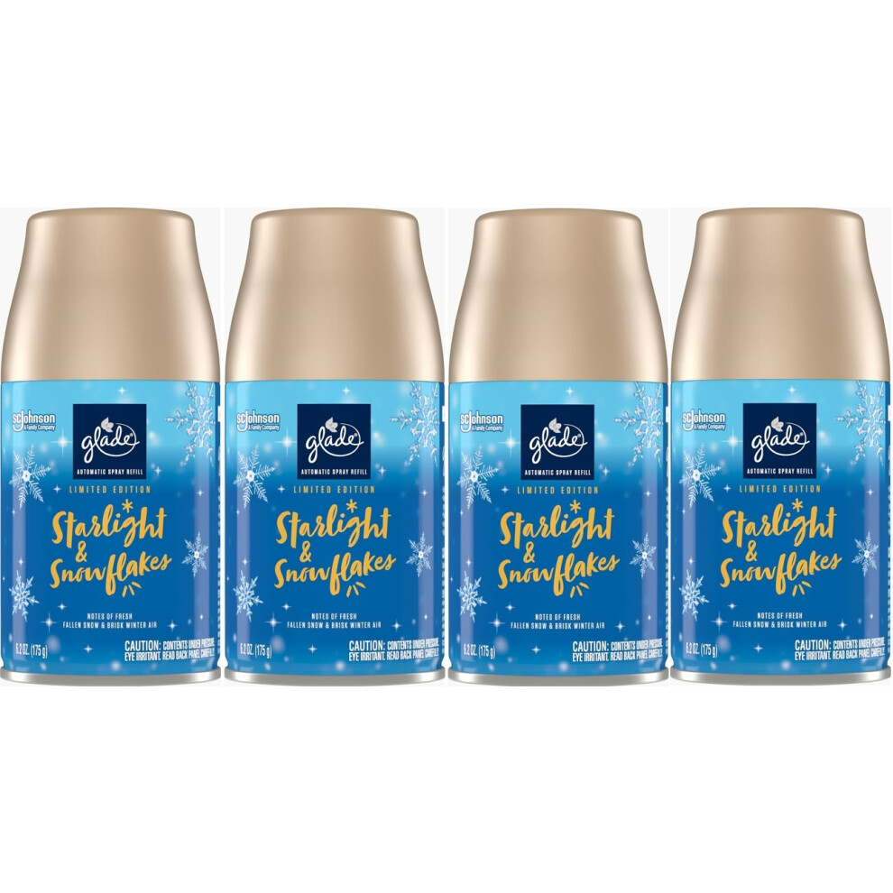 4 x Glade Automatic Spray Refill 269ml - Starlight & Snowflakes