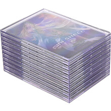 Card Sleeves, Trading Cards Sleeves Kit - 10 Hard Plastic Covers Soft Clear Card Sleeves 1 Display Stand