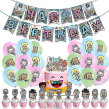 The Toca Life Theme Happy Birthday Party Decoration Banner Balloon Cake/cupcake Toppers Kit