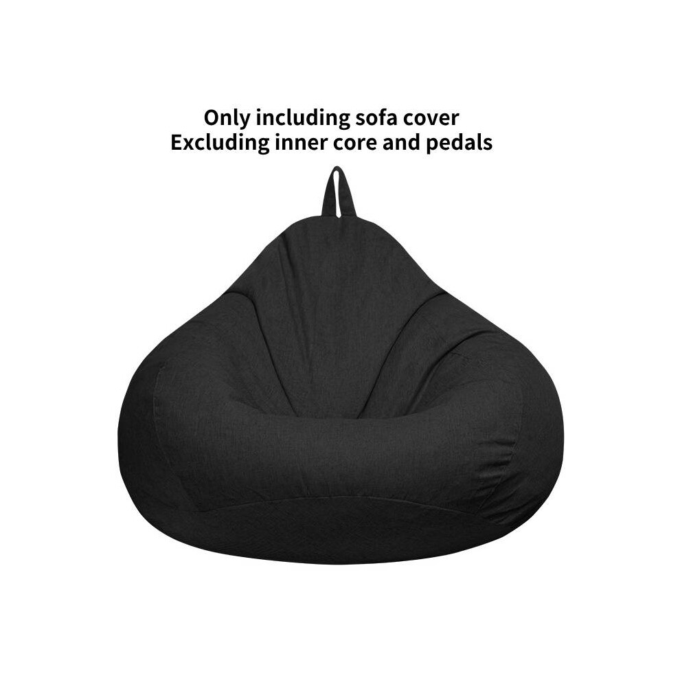 (Black, 100*120cm) Large Bean Bag Chairs Cover Adults Teens Kids Couch Sofa Cover Lazy Lounger