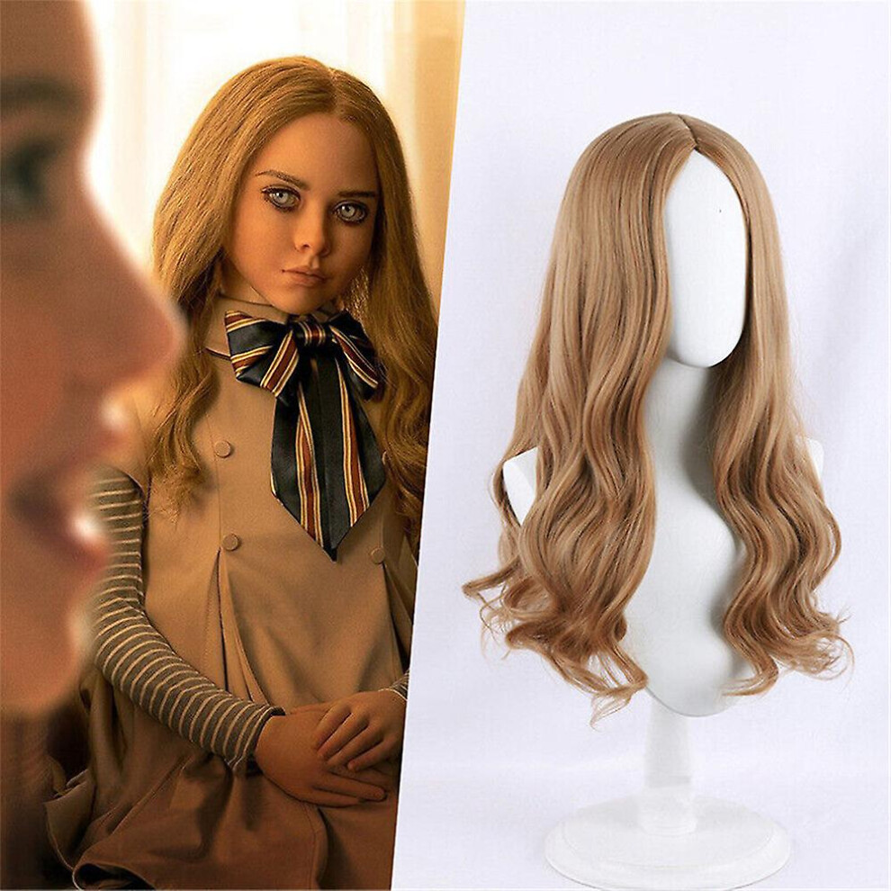 M3gan Cosplay Wig Ai Doll Robots Megan Long Wavy Curly Synthetic Hair Wigs Halloween Party Role Play Costume Props