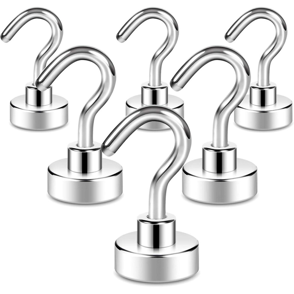 6 Pack Magnetic Hooks, 10kg   Strong Magnet With Fridge Hook, Heavy Duty Ceiling Cruise Hook