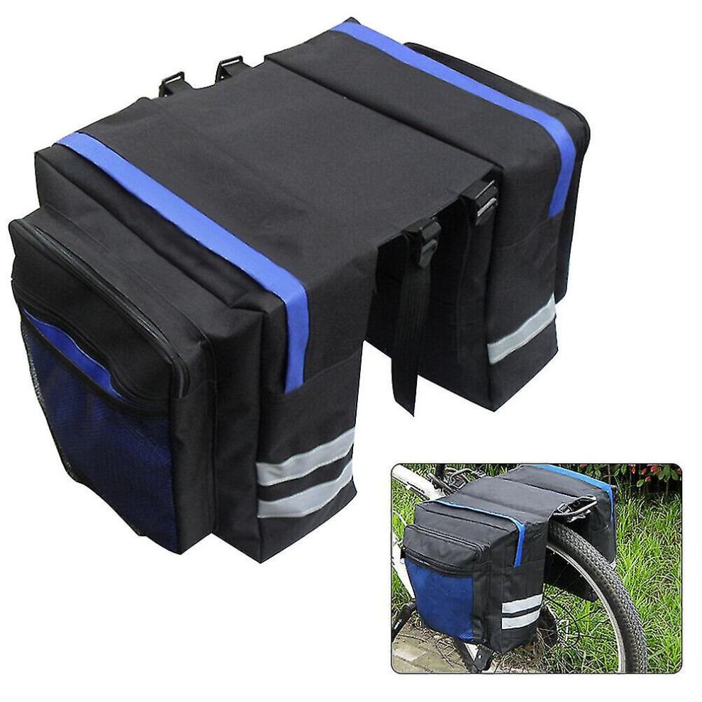 (Black) Quality Double Bicycle Panniers Bag Bike Bicycle Rear Seat Trunk Rack Pack Bag