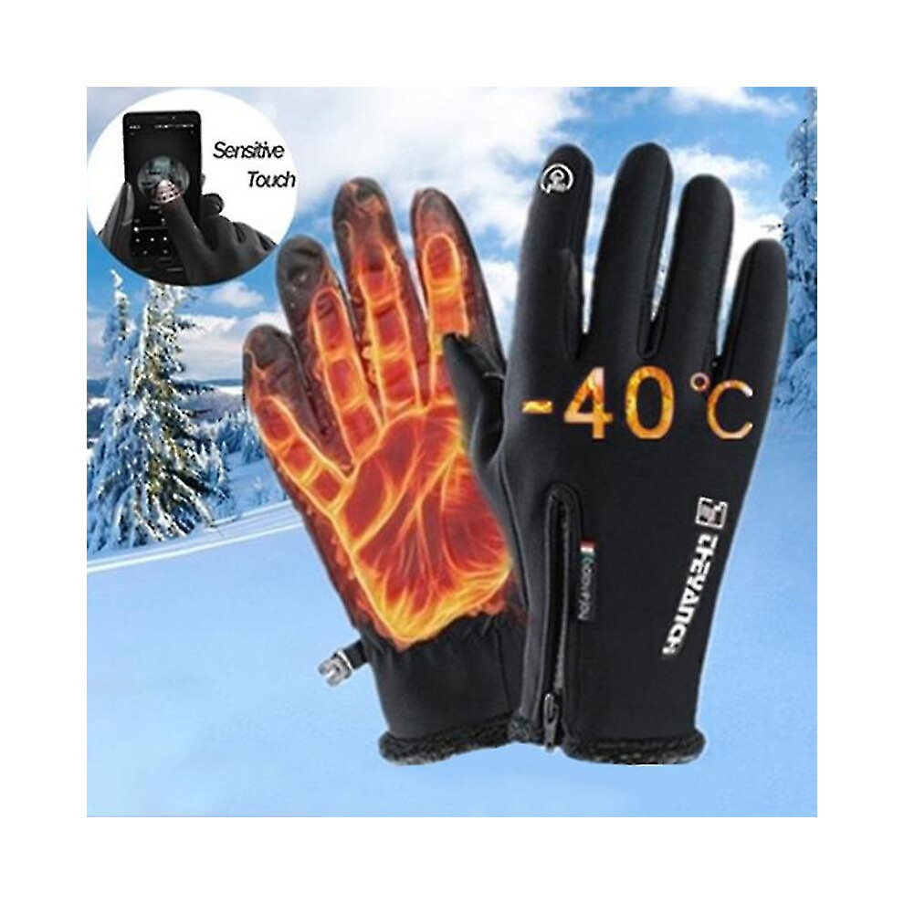 (as picture1, L) Winter Gloves Waterproof Thermal Touch Screen Thermal Windproof Warm Gloves Cold Weather Running Sports Hiking Fishing Gloves