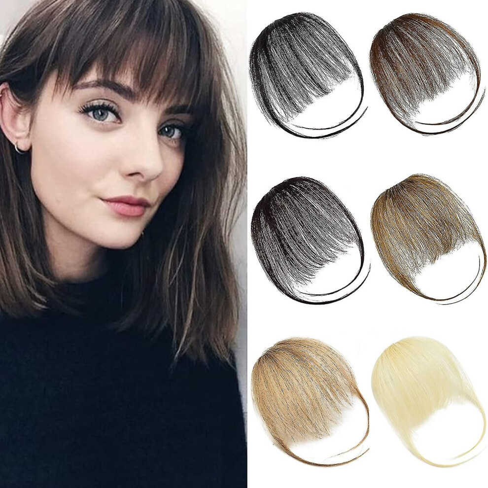 (Dark ) Bangs Hair Clip In Bangs Human Hair Clip On Bangs Front Fringe Air Bangs Remy Clip In Bangs Hair Pieces For Women Brown
