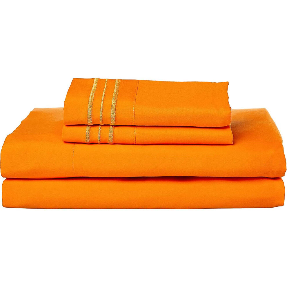 (39" X 75") 4-Piece Bed Sheets Set 100% Organic Cotton