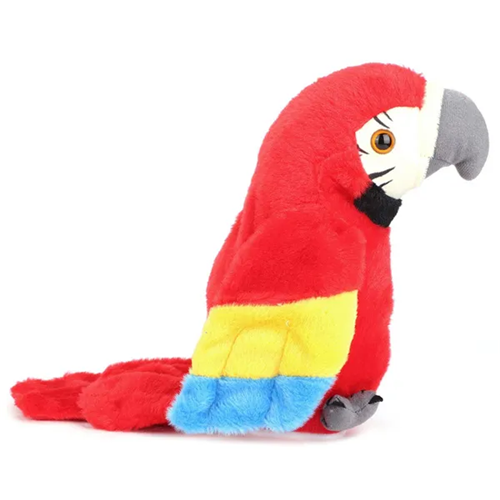 (Red) Talking Parrots Plush Doll Electric Recording