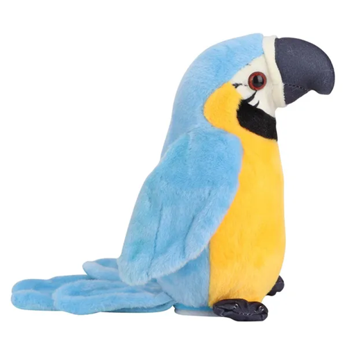 (Blue) Talking Parrots Plush Doll Electric Recording